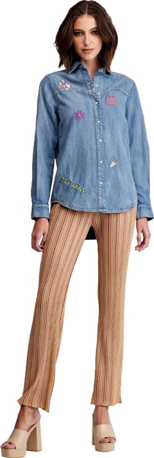 BLUSA CAMISERA DE MEZCLILLA