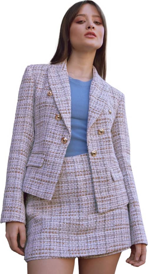 SACO CRUZADO CON BOTONES