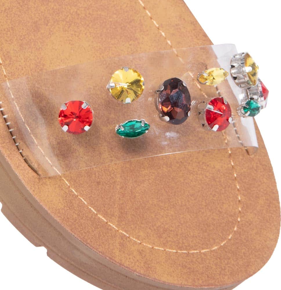 SANDALIA PLANA MICA CON PIEDRAS