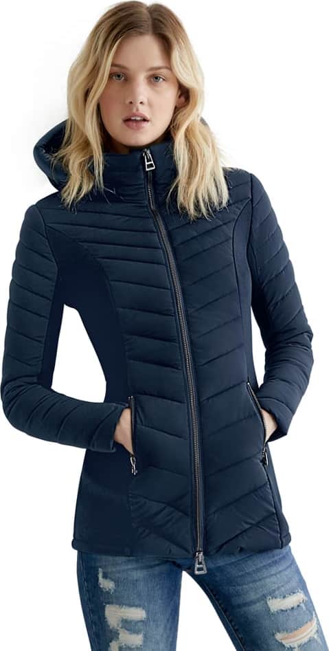 Vestido Outfit Chamarra De Mezclilla Oscura Mujer Azul Marino