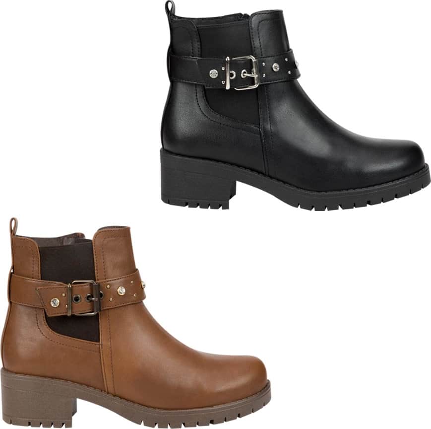 Kit Bota Pu De Tacón Con Pedrería