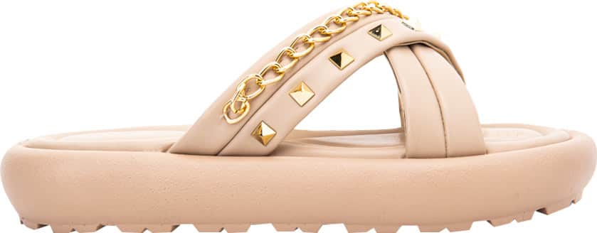 Sandalia Plana Monocolor Cadena