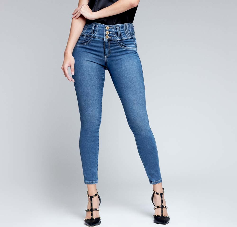 Jeans Super Skinny Cintura Alta