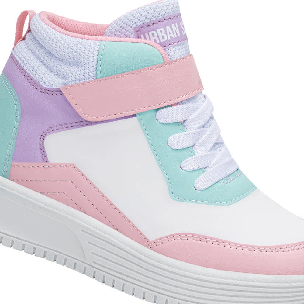 Bota tenis casual urbano niña blanco Urban Shoes modelo 119