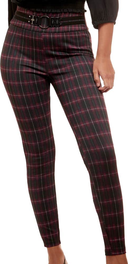 Leggings Formal, Cintura Alta A Cuadros Pr