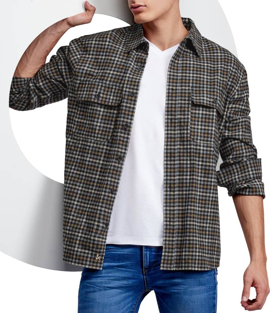 Camisa Regular Fit De Franela A Cuadros