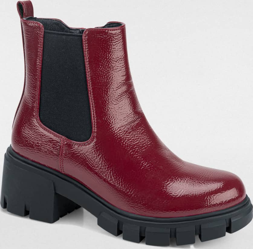 Bota Moto Charol Corrugado Suela Track