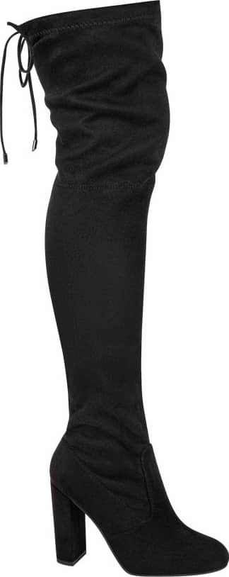 Bota Extra Larga Ante Ajustable Con Tacón Alto