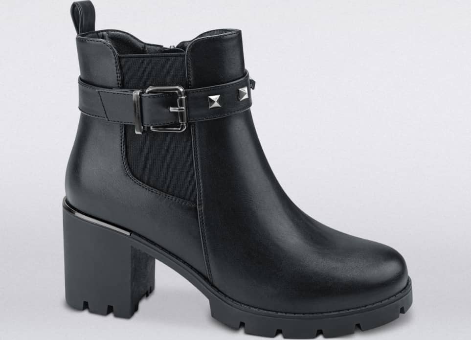 Bota Moto Pu Placa En Tacón Suela Track