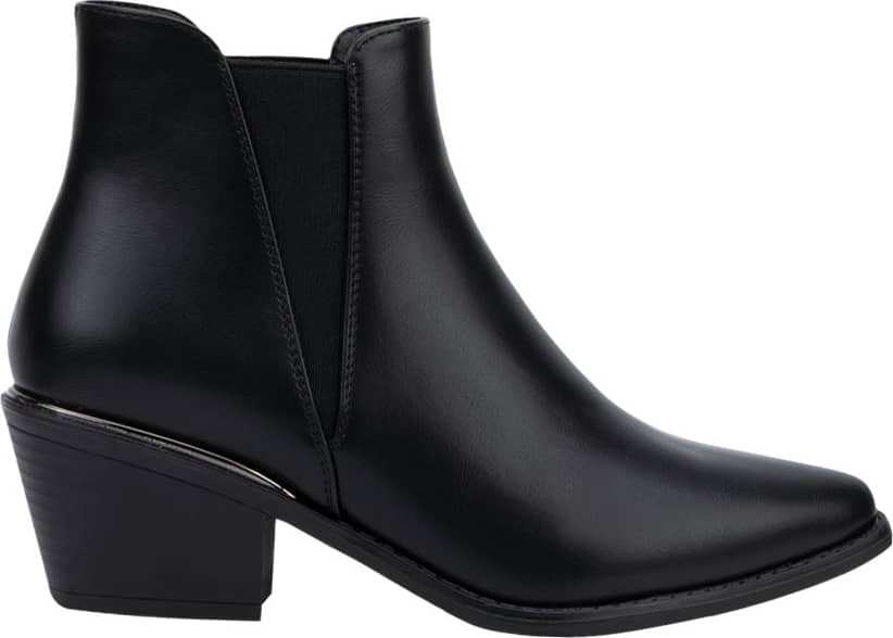 Bota Vaquera Pu Placa En Talón Con Elástico