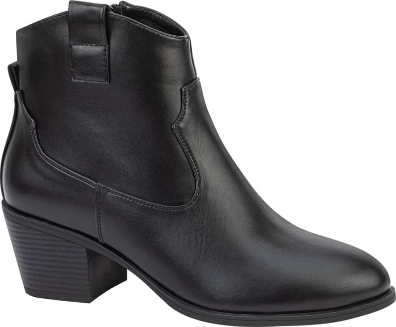 Bota Vaquera Pu Jareta Lateral Con Tacón