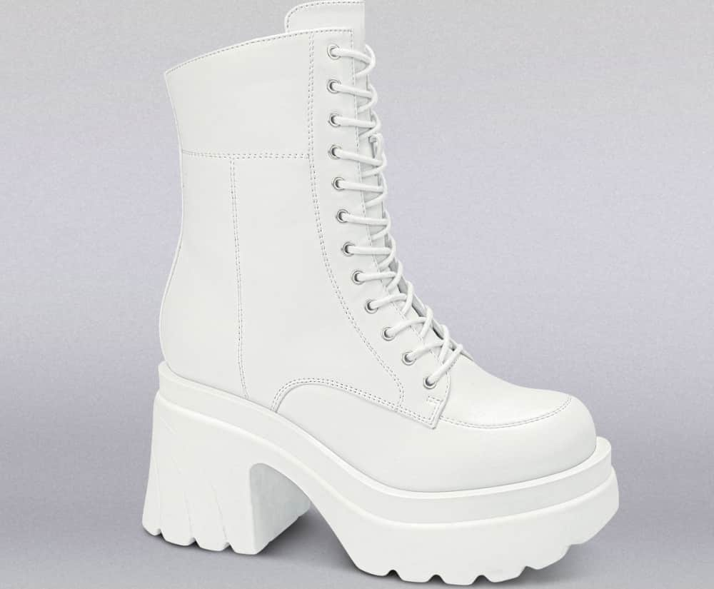 Bota militar dama blanco Belinda Peregrin modelo 2092