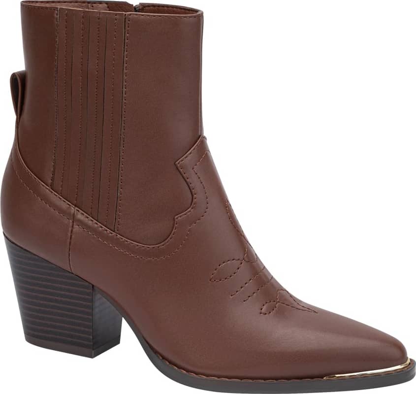 Bota Vaquera Pu Con Bordado Placa En Punta