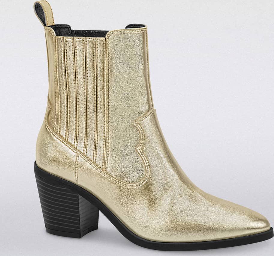 Bota Vaquera Metálica Con Tacón