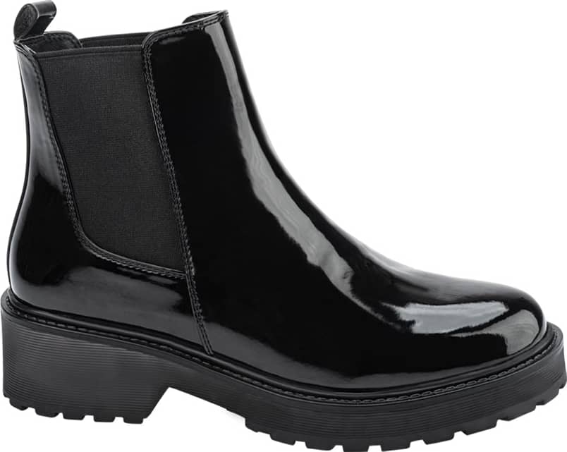 Bota Chelsea Charol Liso Suela Traslucida