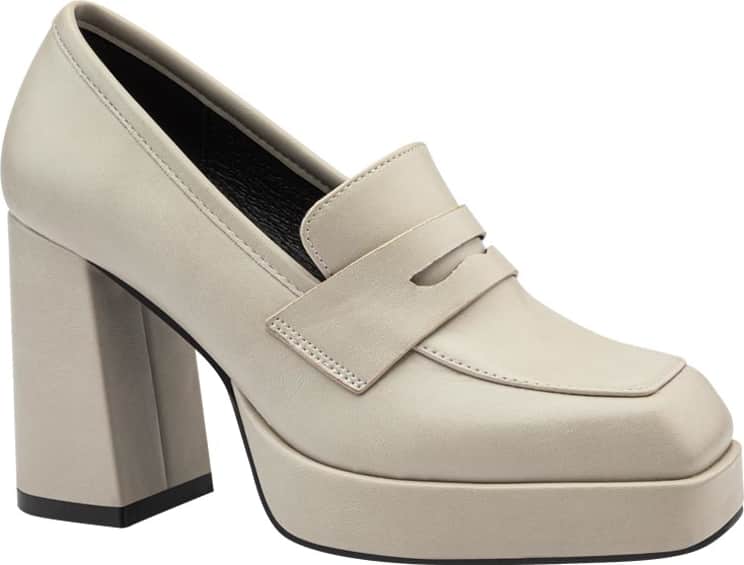 Zapato Mocasín Plataforma Tacón Ancho