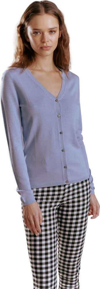 SWEATER BASICO ABIERTO CON BOTONES CUELLO V