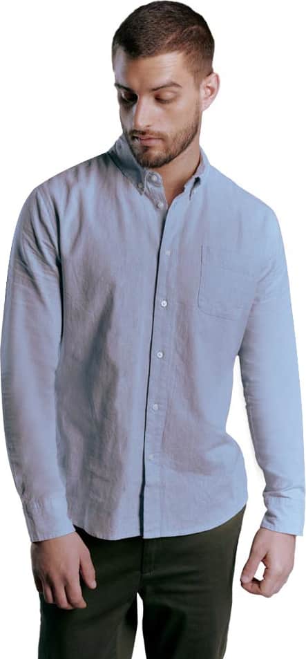 CAMISA SLIM FIT DE LINO MANGA LARGA