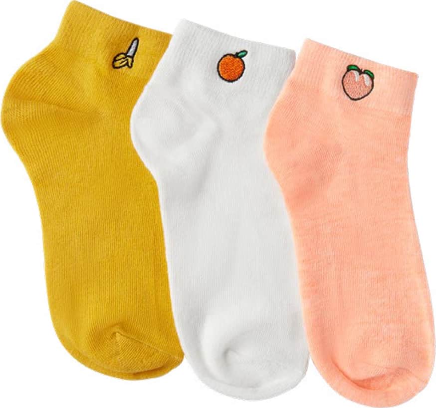 SET 3 PARES TINES DE DAMA CON BORDADO DE FRUTAS