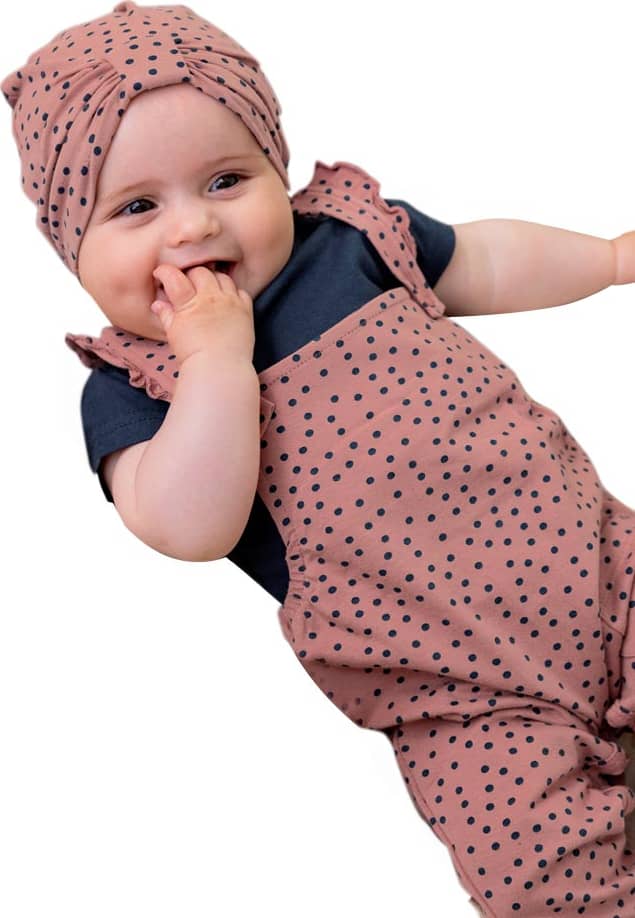 CONJUNTO 3 PZAS INCLUYE BLUSA, JUMPER Y GORRO BA