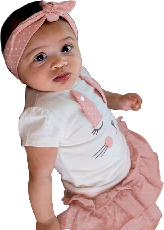 CONJUNTO 3 PZAS INCLUYE BLUSA, FALDA Y ACCESORIO BA