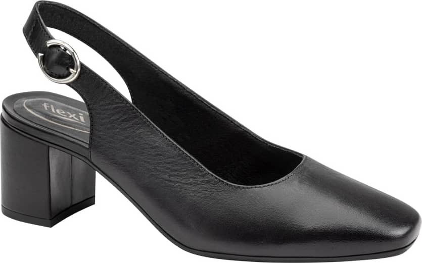 ZAPATILLA DE PIEL TACON BAJO DESTALONADA