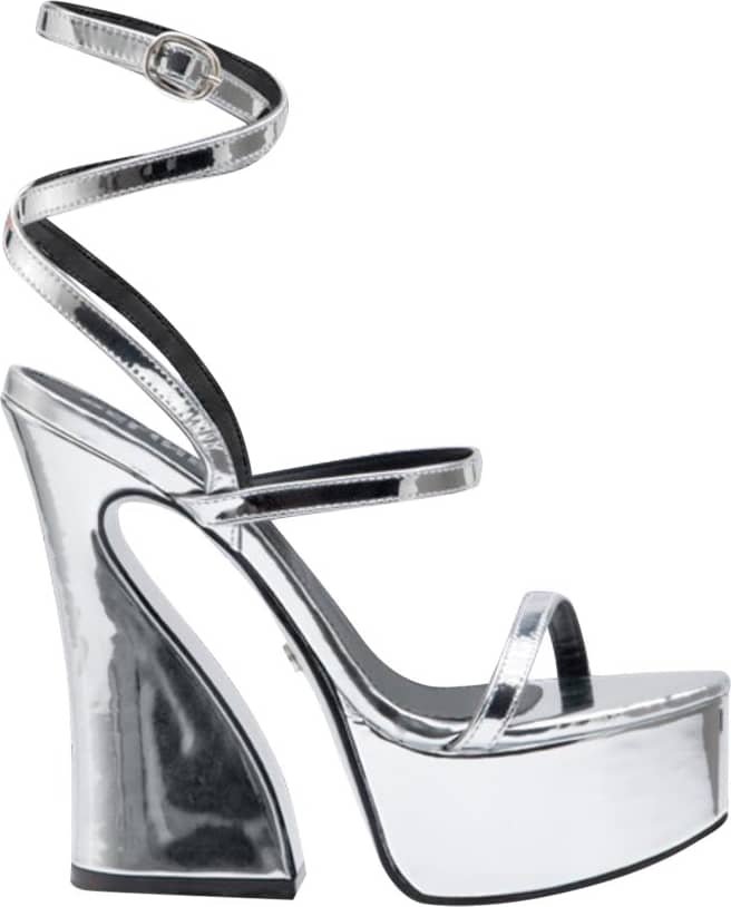 SANDALIA TACÓN PLATAFORMA AMARRE ESPEJO