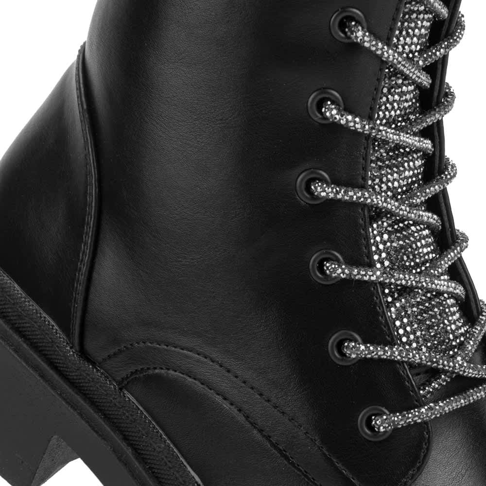 BOTA MILITAR PU DE SUELA TRACK CON PEDRERIA