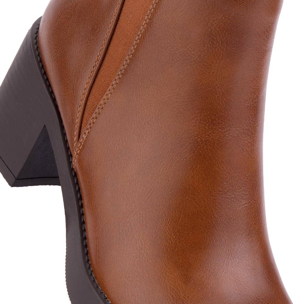 BOTA CASUAL PU PLATAFORMA PUNTA REDONDA CON ELASTICO