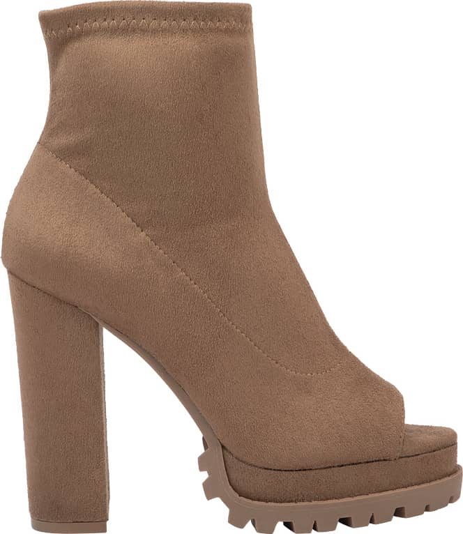 BOTA VESTIR ANTE TACON ANCHO SUELA TRACK BOCA DE PESCADO CON