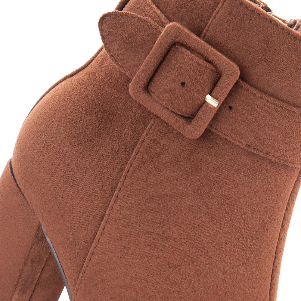 BOTA VESTIR ANTE PLATAFORMA CON TACON ANCHO CON HEBILLA