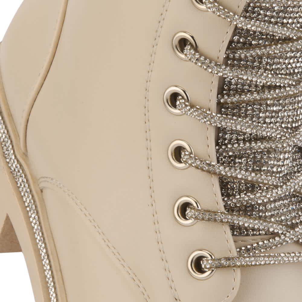 BOTA MILITAR PU CON CERCO Y AGUJETA DE PIEDRAS