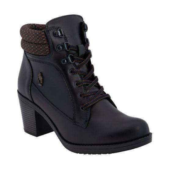 Black Military Style Ankle Boots for Women Hpc Polo Conceptos