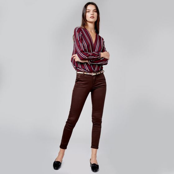 Casual Blouse Long Sleeve Red Woman Blessed Earth XZ46