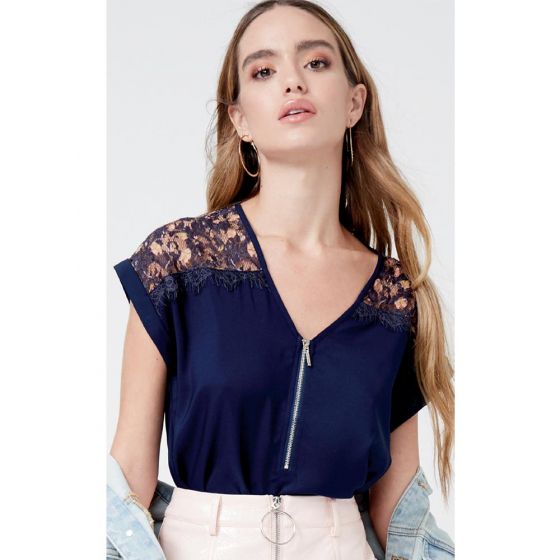 BLUSA CASUAL HOLLY LAND TR36 ~ DAMA Azul