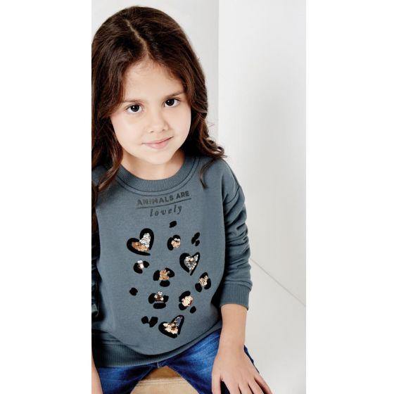 SUDADERA CASUAL PINK BY PRICE SHOES LONY ~ NIÑA Gris