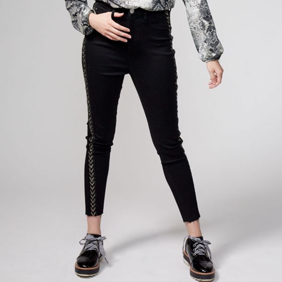 JEANS CASUAL ATMOSPHERE DNM RIB1 ~ DAMA Negro