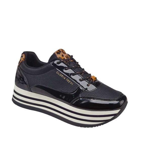 TENIS CASUAL GLORIA TREVI 8281 ~ DAMA Negro