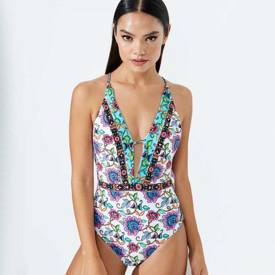 TRAJE DE BAÑO HOLLY LAND P105 ~ DAMA Blanco