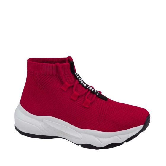BOTA CHUNKY GLORIA TREVI 511A ~ DAMA Rojo CASUAL