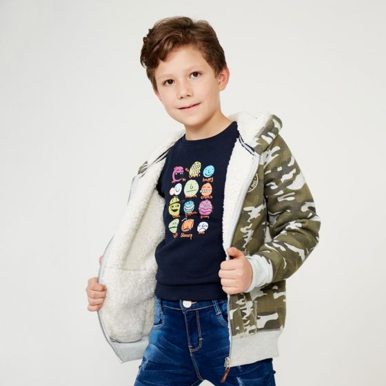 SUDADERA CASUAL KEBO KIDS HTLA ~ NIÑO Verde