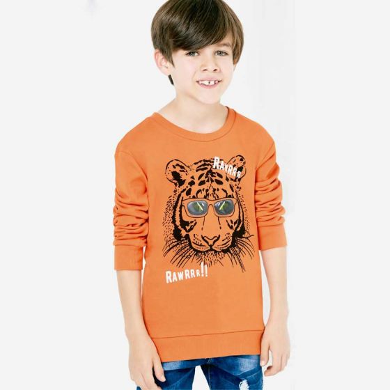 SUDADERA CASUAL KEBO KIDS QN27 ~ NIÑO Naranja