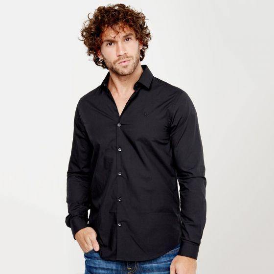 Camisa Casual Negro Unisex Hpc Polo PRSF - Conceptos