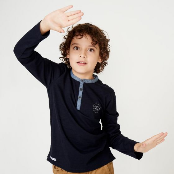 PLAYERA CASUAL KEBO KIDS ADMY ~ NIÑO Gris