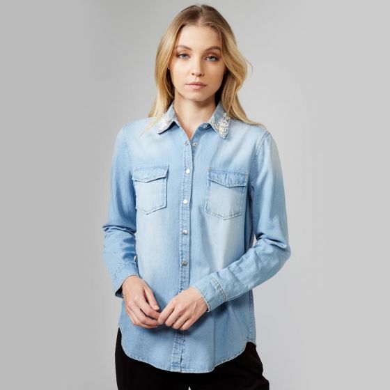 BLUSON CASUAL HOLLY LAND NT23 ~ DAMA Azul