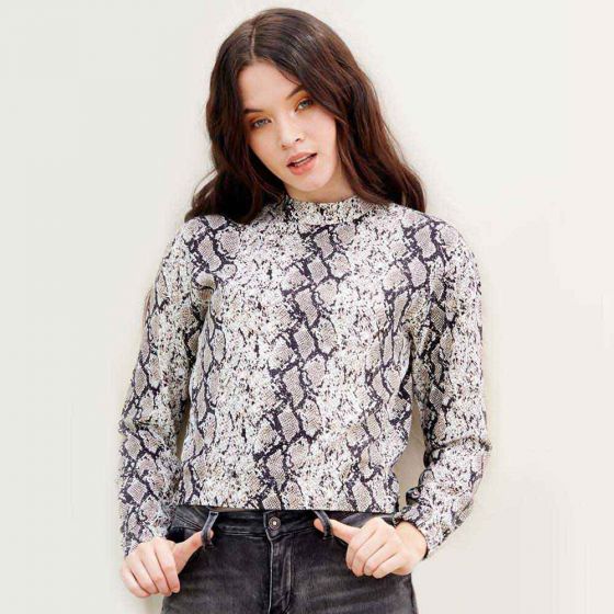 BLUSA CASUAL HOLLY LAND NT33 ~ DAMA Gris