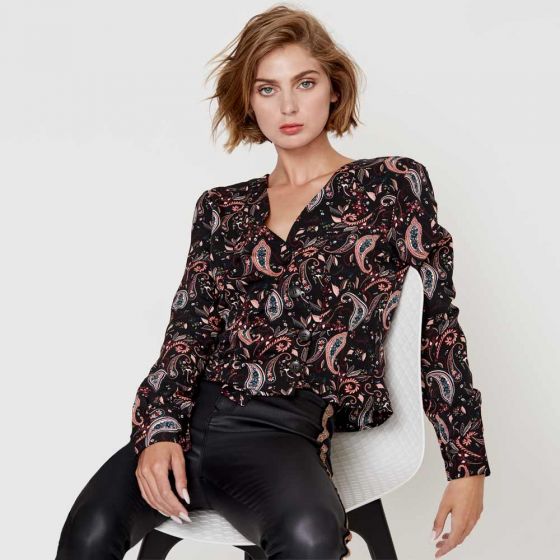 BLUSA CASUAL HOLLY LAND AS33 ~ DAMA Negro