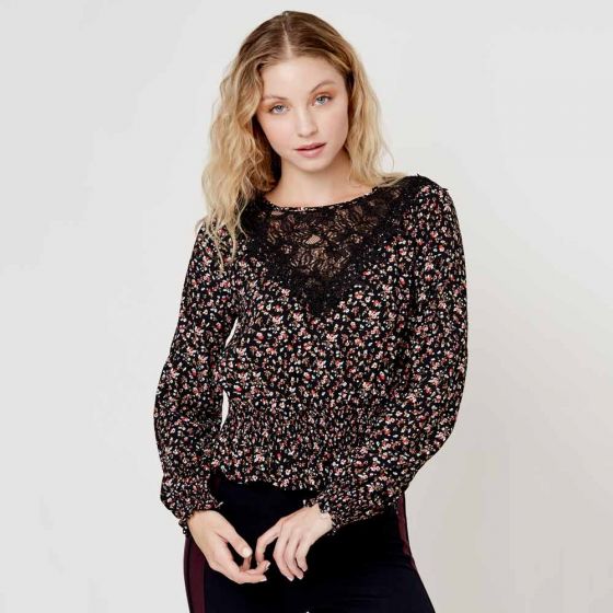 BLUSA CASUAL HOLLY LAND NT16 ~ DAMA Negro