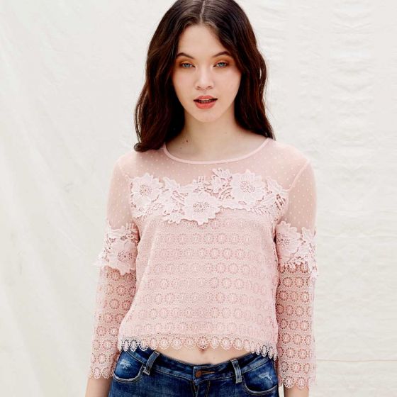 BLUSA CASUAL HOLLY LAND CF01 ~ DAMA Rosa