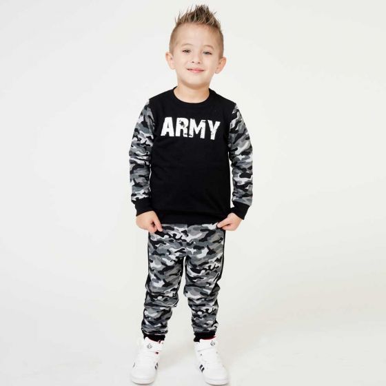 CONJUNTO CASUAL KEBO KIDS 8675 ~ NIÑO Negro